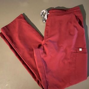 Burgundy FIGS York’s Skinny Bottoms in Medium